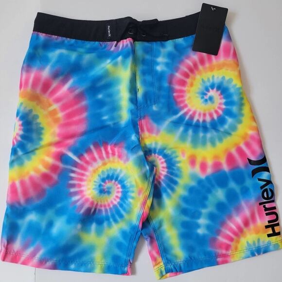 NWT Hurley Boy's Tie-Dye Board Shorts Size 16 Beach Summer Travel Vacation - - - Picture 3 of 9